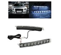 J/J 2 Feux Diurne LED 12V DRL Phares de Jour Universel Blanc pour Pare-chocs Grille Avant de Voiture Moto Fourgon