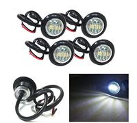 J/J 4 Pcs Mini Feux de Gabarit Eagle Eye Rond 24V LED 70Lm Feu de Position Avant Éclairage Blanc pour Camion Poids Lourd Agricole