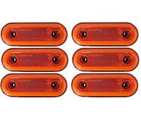 J/J 6 Feux de Gabarit Latéraux LED Néon Orange 12V - 24V avec Catadioptre Feu de Position Latéral Marque Е9 Pour Camion Remorque Caravane Van Bus