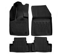 J&J AUTOMOTIVE | 3D Tapis De Sol en Caoutchouc Premium Compatible avec 3008 2017-2024 5pcs Système de Fixation Bord Haut Noir Antidérapant Facile à Nettoyer Toutes Saisons