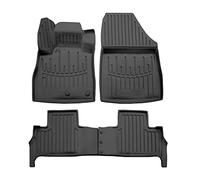 J&J AUTOMOTIVE | 3D Tapis De Sol en Caoutchouc Premium Compatible avec Scenic 4 Depuis 2016 4pcs Système de Fixation Bord Haut Noir Antidérapant Facile à Nettoyer Toutes Saisons