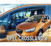 J&J AUTOMOTIVE | Heko Deflecteurs d'air Déflecteurs de Vent Compatible Avec Crossland X depuis 2017, Ensemble 2 pi?ces, Aérodynamique, Montage facile