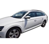 J&J AUTOMOTIVE Heko Déflecteurs d'air et de Vent pour Skoda Superb 3 Break 2015-2023, Lot de 4pcs, Teintés, Avant et Arrière, Aérodynamique