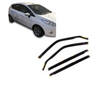 J&J AUTOMOTIVE HEKO Déflecteurs pour Ford Fiesta 7 5P. Berline 2008-2017 | 4 déflecteurs HEKO pour Ford Fiesta 7 5P. Berline, PMMA 3 mm, gris fumé, canal de vitre.