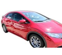 J&J AUTOMOTIVE HEKO Déflecteurs pour Honda Civic 9 2012-2016 5P. Berline | 2 déflecteurs HEKO pour Honda Civic 9 2012-2016 5P. Berline/Break, PMMA 3 mm, gris fumé, canal de vitre.
