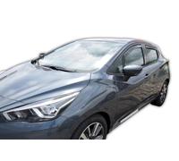 J&J AUTOMOTIVE HEKO Déflecteurs pour Nissan Micra K14 Depuis 2017, 4 pièces | 4 déflecteurs HEKO pour Nissan Micra K14, PMMA 3 mm, gris fumé, canal de vitre.