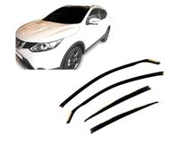 J&J AUTOMOTIVE HEKO Déflecteurs pour Nissan Qashqai J11 2014-2018, 4 pièces | 4 déflecteurs HEKO pour Nissan Qashqai J11, PMMA 3 mm, gris fumé, canal de vitre.