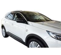 J&J AUTOMOTIVE HEKO Déflecteurs pour Opel Grandland X 2017-2024, 4 pièces | 4 déflecteurs HEKO pour Opel Grandland X, PMMA 3 mm, gris fumé, canal de vitre.