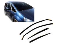 J&J AUTOMOTIVE Heko Lot de 4 déflecteurs d'air et de pluie pour S-Max 2006-03/2010 Foncé