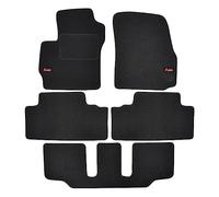 J&J AUTOMOTIVE | Logo Tapis De Sol Noir Velours sur Mesure pour 5 2005-2010 (7 Places) 5 pcs, Base Antidérapante, Tapis conducteur renforcé