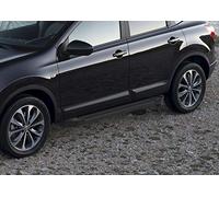 J&J AUTOMOTIVE Marche-Pieds Basic Noir Aluminium seuil pour Nissan Qashqai J10 2007-2013, Lot de 2 Pcs, Certificat ABE, Matériel de Montage Inclus