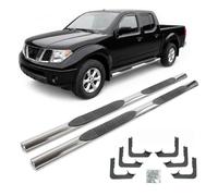 J&J AUTOMOTIVE Marche-Pieds Latéraux pour Nissan Navara D40 2005-2012 4-Porte, Tubes de Protection, Lot de 2 Pcs (Gauche et Droite), Kit de Fixation Inclus