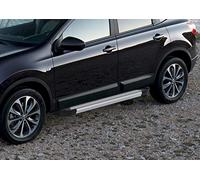 J&J AUTOMOTIVE | Marchepieds Basic Aluminium seuil avec Qashqai J10 2007-2013, 2 pi?Ces Marchepied avec ABE Certificat, Matériel de Montage