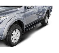 J&J AUTOMOTIVE | Marchepieds Premium Noir aluminium seuil avec L-200 2006-2015, 2 pièces Marchepied avec ABE Certificat, Matériel de Montage