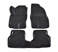 J&J AUTOMOTIVE | Tapis De Sol en Caoutchouc 3D Exclusive Compatible avec Focus 2 2004-2010, Bord Haut, Inodore, Noir, Antidérapant, Toutes Saisons