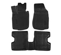 J&J AUTOMOTIVE | Tapis De Sol en Caoutchouc 3D Exclusive Compatible avec Logan 2013-2020, Bord Haut, Inodore, Noir, Antidérapant, Toutes Saisons