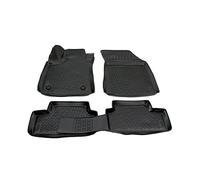 J&J AUTOMOTIVE | Tapis De Sol en Caoutchouc 3D Exclusive Compatible avec Megane 4 2016-Pres, Bord Haut, Inodore, Noir, Antidérapant, Toutes Saisons