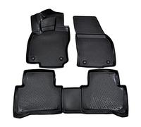 J&J AUTOMOTIVE | Tapis De Sol en Caoutchouc 3D Exclusive Compatible avec Touran Depuis 2015, Bord Haut, Inodore, Noir, Antidérapant, Toutes Saisons