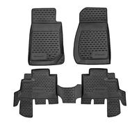 J&J AUTOMOTIVE | Tapis De Sol en Caoutchouc 3D Exclusive Compatible avec Wrangler 4-Porte 2007-2018, Bord Haut, Noir, Antidérapant, Toutes Saisons