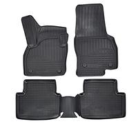 J&J AUTOMOTIVE | Tapis De Sol en Caoutchouc TPE Toutes Saisones pour Kamiq Depuis 2019 Système de Fixation Bord Haut Noir Antidérapant Toutes Saisons