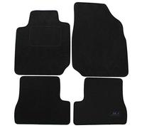J&J AUTOMOTIVE Tapis de Sol en Velours Noir sur Mesure pour Nissan Micra K12 2003-2009, Ajustement Précis, Base Antidérapante, Zone des Pédales Renforcée