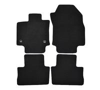 J&J AUTOMOTIVE Tapis de Sol en Velours Noir sur Mesure pour Toyota Rav4 2019-2025 4pcs, Ajustement Précis, Base Antidérapante, Zone des Pédales Renforcée