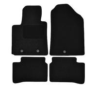 J&J AUTOMOTIVE | Tapis De Sol Noir Velours sur Mesure pour i10 2013-2019 4 pcs, Base Antidérapante, Renforcée dans la Zone de la Pédale, avec Attaches