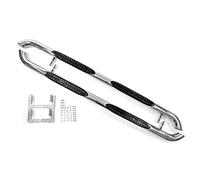 J&J AUTOMOTIVE | Tubes Marche-Pieds Lateraux Compatibles avec Navara D40 2005-2012 4-Porte, Argente (stainless steel), Acier Inoxydable Poli, 2 pcs D+G, Facile Installer et Fixer