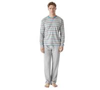 J&J Brothers Pyjama Homme Manches Longues mi-fermé en Coton JJBEP5500