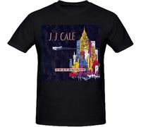 J J Cale Travel Log T-shirt imprimé Camiseta à manches courtes pour homme Noir, Noir , 3XL