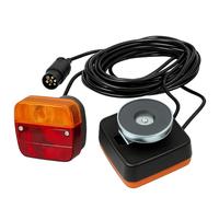 J/J Feux Arrière de Remorque 12V 2 pcs E11 Base Magnétique Ampoules Homologation ECE avec Câble 7.5 m Prise de Remorquage 7 broches 4 Fonctions: Stop Position Clignotant Eclaireur de plaque