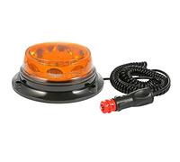 J/J Gyrophare À 8 Led Éclairage Rotatif Base Magnétique Balise d'Urgence Signalisation Orange 12V 24V E9 R65 avec Prise Allume-Cigare