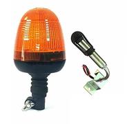 J/J Gyrophare Balise D'avertissement 12-24V LED Orange Base Flexible E9 R65 + Tige Hampes Support de Montage L-Forme pour Véhicules Agricole Camion