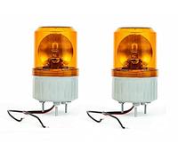 J/J Lot de 2 Balises d'urgence Signalisation Orange 12-24V Gyrophare pour Camion