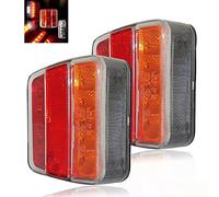 J/J Paire 12 V Feux Arrière 14 LED Multifonction Stop et Position Clignotant Eclaireur de plaque Catadioptre Marque E4 Pour Camion Remorque Caravane Camping-car Agricole