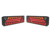 J/J Paire Feux Arriere LED Droit Gauche 12V 24V E9 52cm 7 Fonctions avec Feu de Position Effet Néon et Clignotant Dynamique/Séquentiel Pour Camion Remorque Semi-Remorque Caravane Fourgon