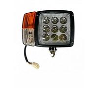 J/J Phare Avant Conduite + Clignotant LED 12V-24V 27W Droit Cable avec Prise a 4 Broches Universels Pour Agricole Tracteur Excavatrice Moissonneuse
