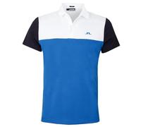 J.Lindeberg Polo de Golf Extensible Keenan Colourblock Homme - Bleu Nautique - S