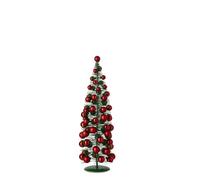 J-Line Arbre Boules de NoÃƒ«l - synthÃƒ©Tique - Vert Foncãƒ©/Rouge NoÃƒ«l - Small