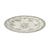 J-Line Assiette fleurs - céramique - vert foncé/blanc - large - set de 6