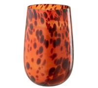 J-Line Bougie Mia - Verre - Orange/Noir - Large - 230H
