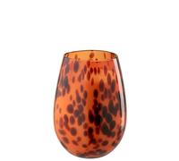 J-Line Bougie Mia - Verre - Orange/Noir - Medium - 120H
