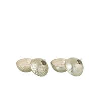 J-Line Bougie parfumée Boule De Noël - Verre - Argent - Small - 2 pcs