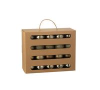 J-Line - Boules de Noël - plastique - marron - boîte de 40