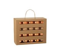 J-Line - Boules de Noël - plastique - orange - boîte de 40