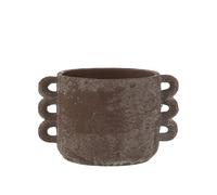 J-Line Cache-Pot Celia - céramique - Marron - Medium - Ø 18.5 cm