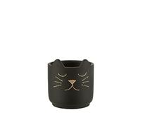 Petit cache Pot en ciment Chat noir et Or