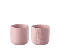 J-Line cache-pot Gen - céramique - rose - large - 2 pièces - Ø 18.5 cm