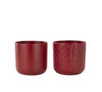 J-Line cache-pot Gen - céramique - rouge - extra large - 2 pièces - Ø 20.5 cm