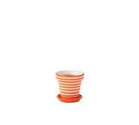 J-Line cache-pot Granada Stripes Handmade + Painted - céramique - orange - small - Ø 21 cm
